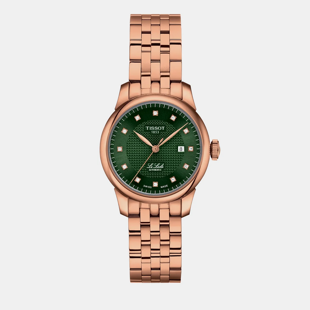 Le Locle Women Automatic Green Dial Analog Stainless Steel Watch T0062073309600