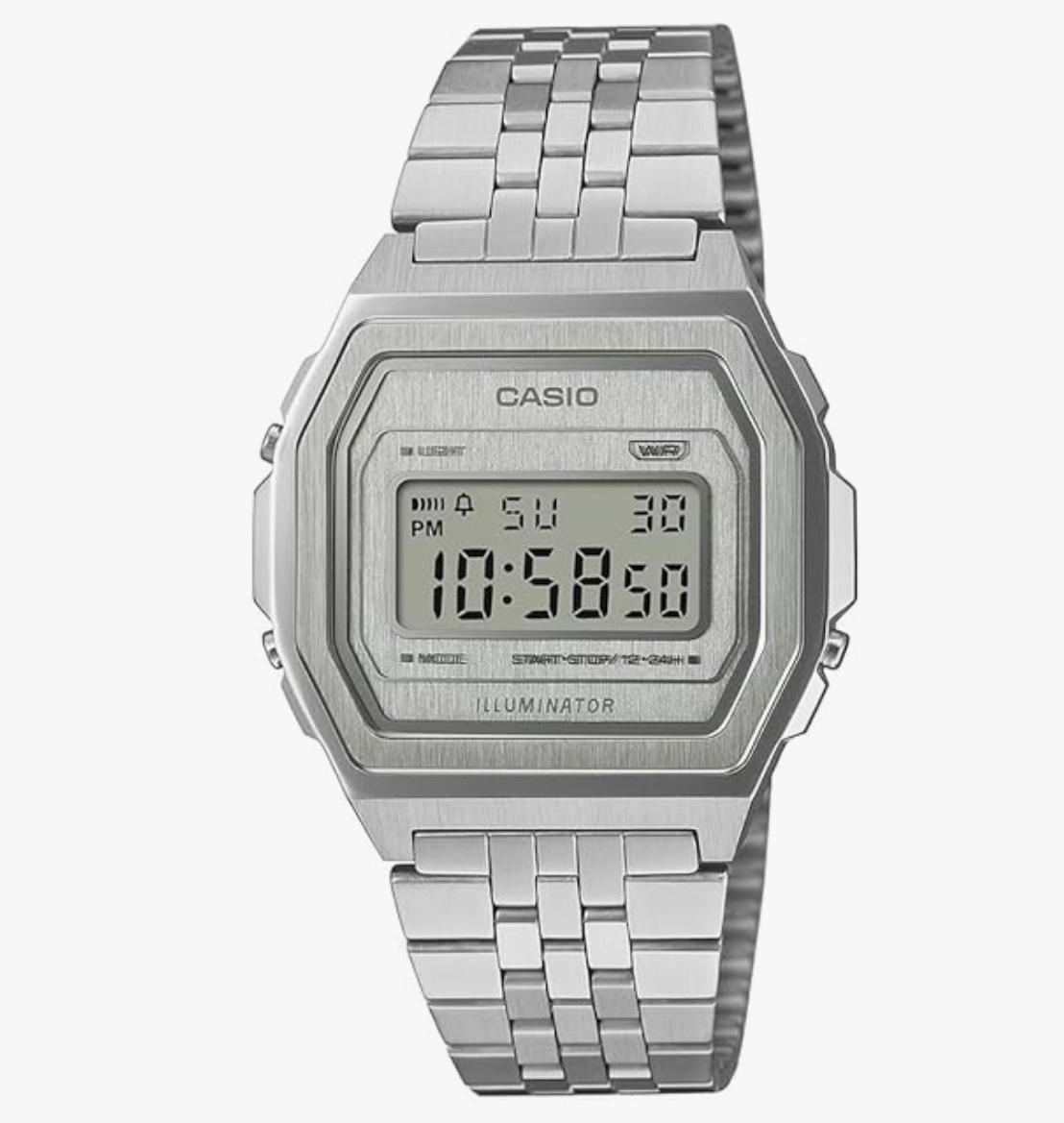 Casio Vintage A1000A-7DF Digital Silver Dial Unisex