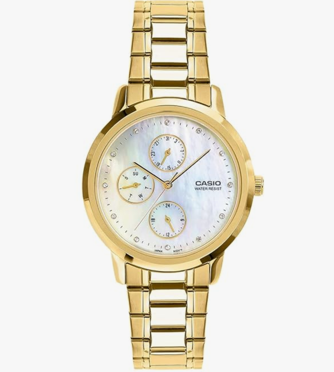 Casio Enticer Ladies LTP-SN6KGS-7A Analog White Dial Watch