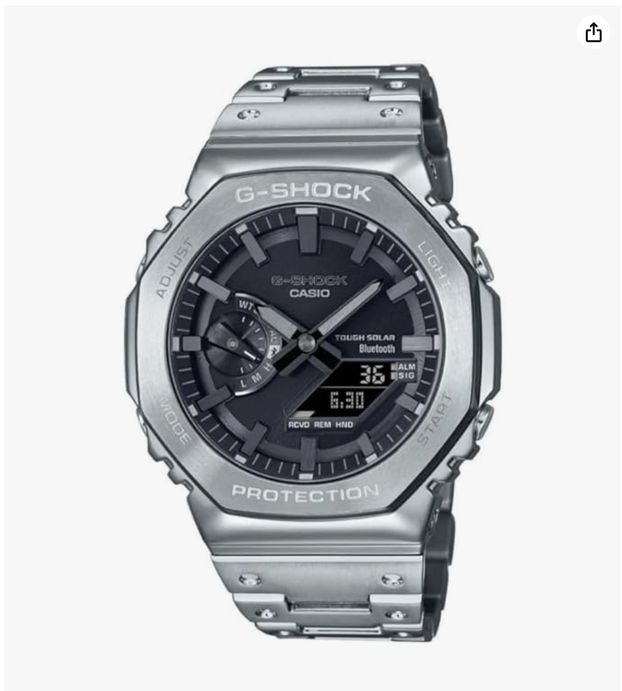 G-Shock Black Dial Solid Band Analog-Digital Watch - For Men -GM-B2100D-1ADR