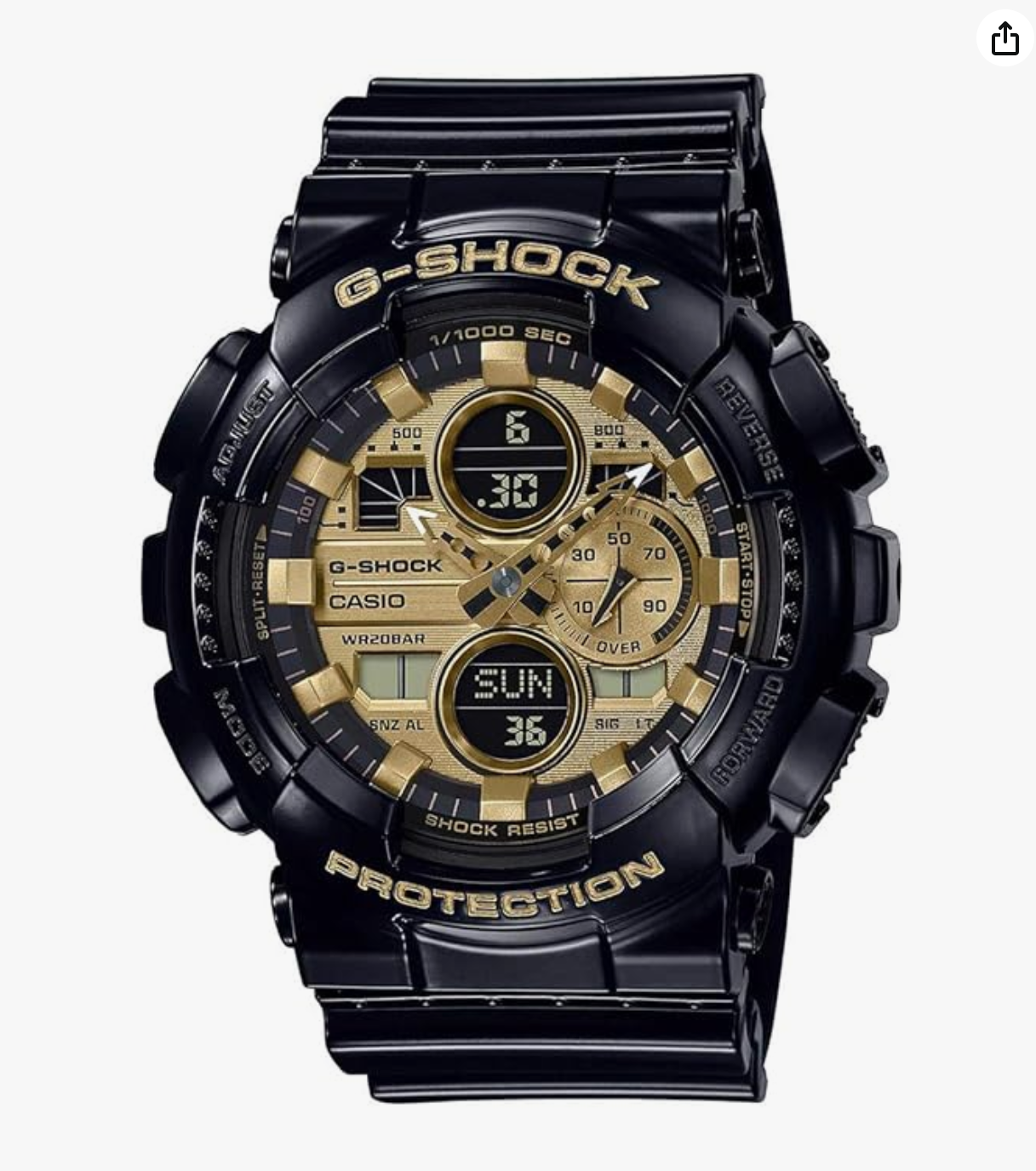 G-SHOCK Black-Gold Dial Resin Strap Analog-Digital Watch - For Men -GA-140GB-1A1DR