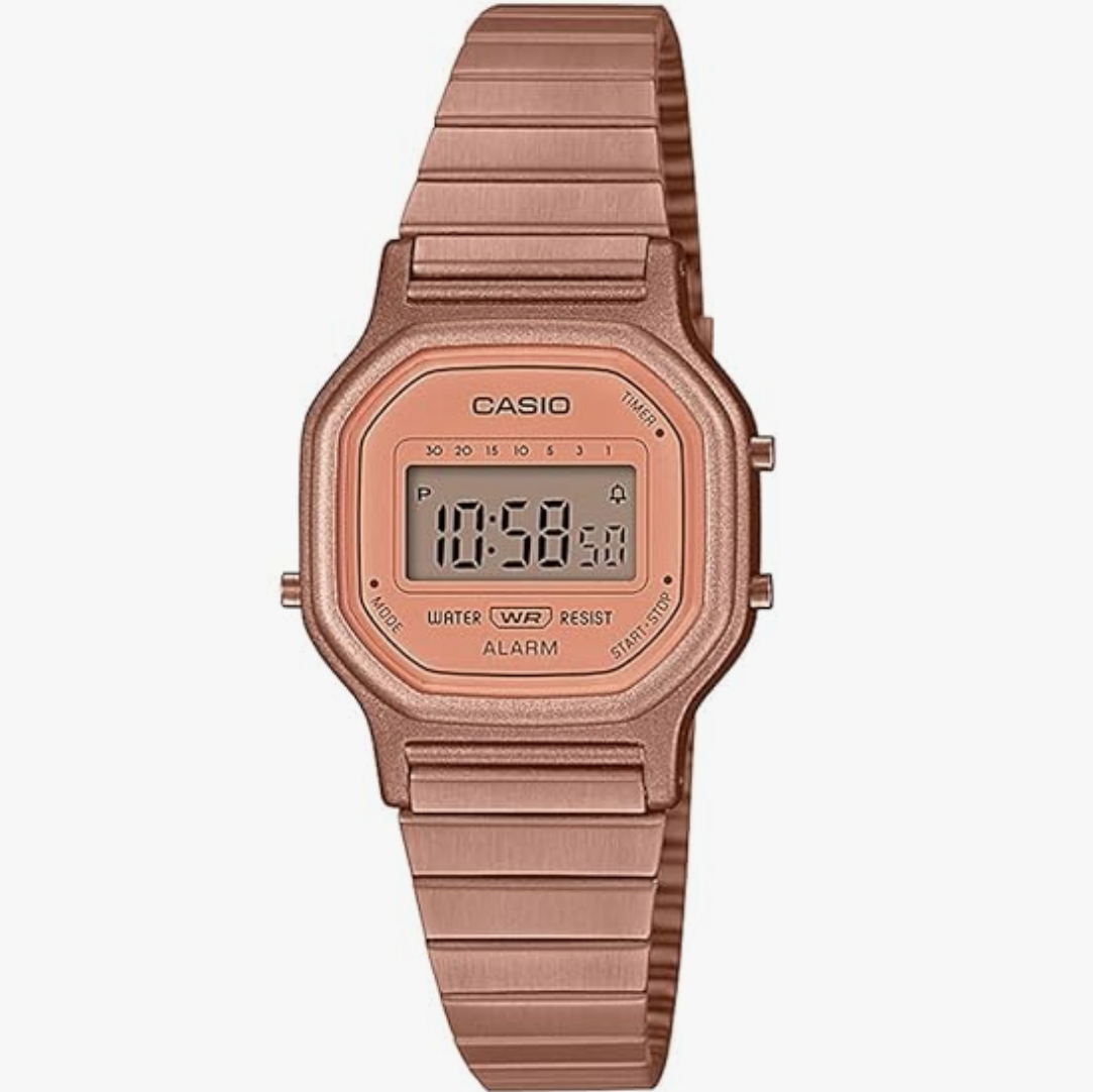 Casio Vintage LA-11WR-5ADF Rose Gold Digital Dial Rose Gold Stainless Steel Band D217