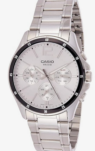 Casio Enticer Men Silver Analogue watch MTP-1374D-7AVDF