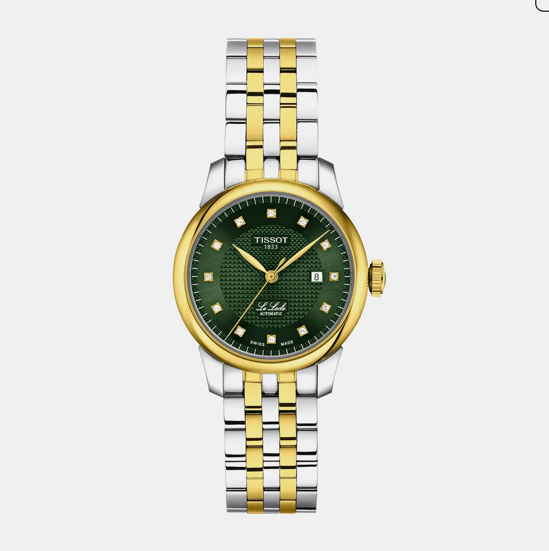 Le Locle Women Automatic Green Dial Analog Stainless Steel Watch T0062072209601