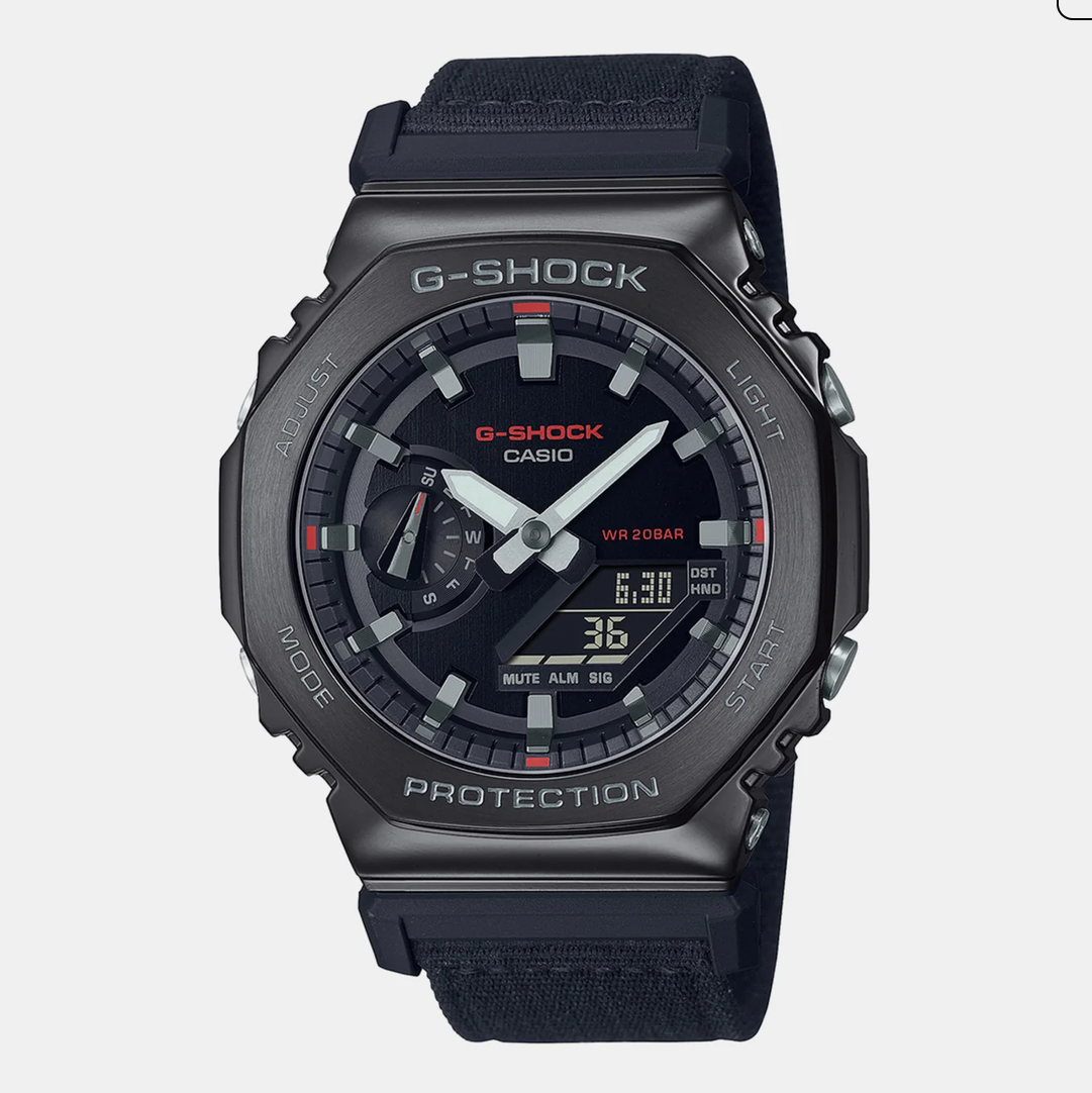 G-Shock Men Quartz Black Dial Analog-Digital Fabric Watch G1373