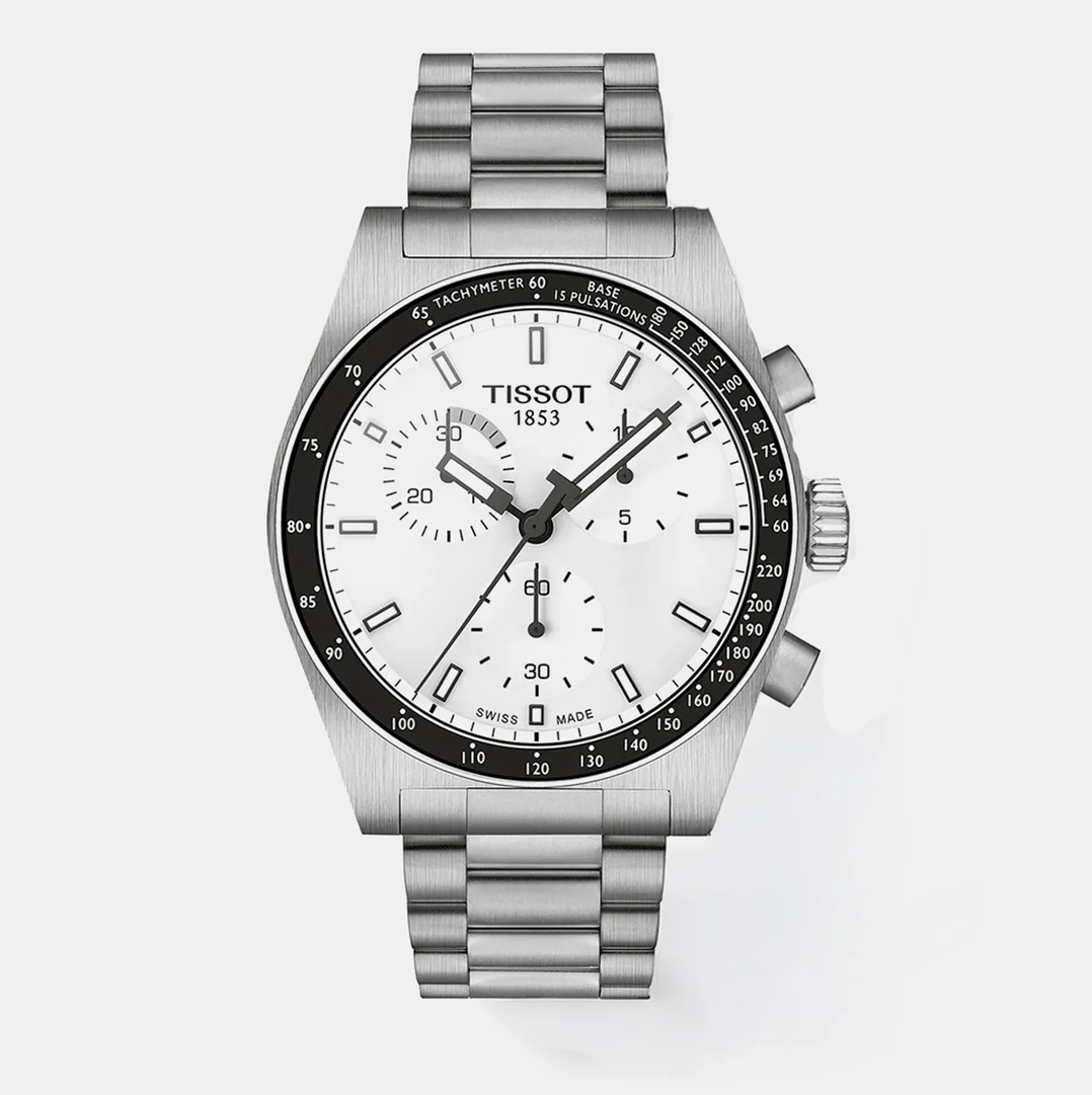 Men Quartz White Dial Chronograph Stainless Steel Watch T1494171101100