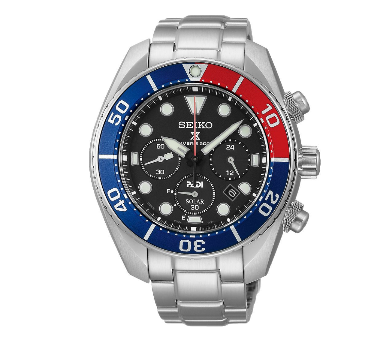 Prospex Men Solar Black Dial Chronograph Stainless Steel Watch SSC795J1