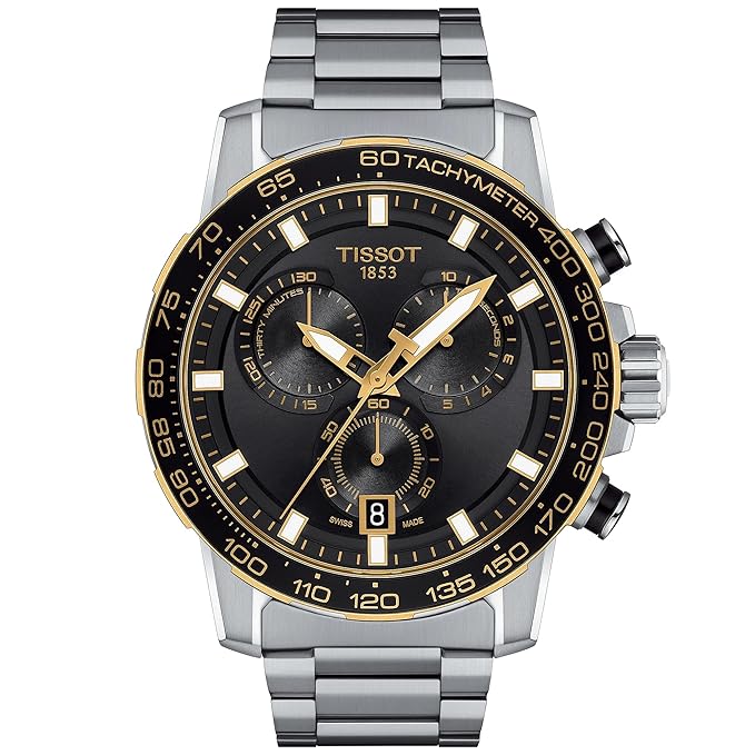 Tissot mens Supersport Chrono Stainless Steel Casual Watch Grey , Grey, Quartz Movement