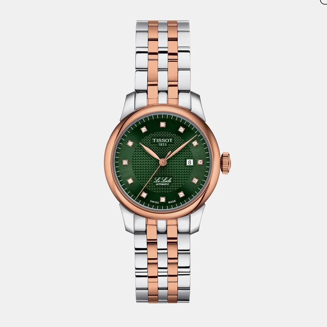 Le Locle Women Automatic Green Dial Analog Stainless Steel Watch T0062072209600