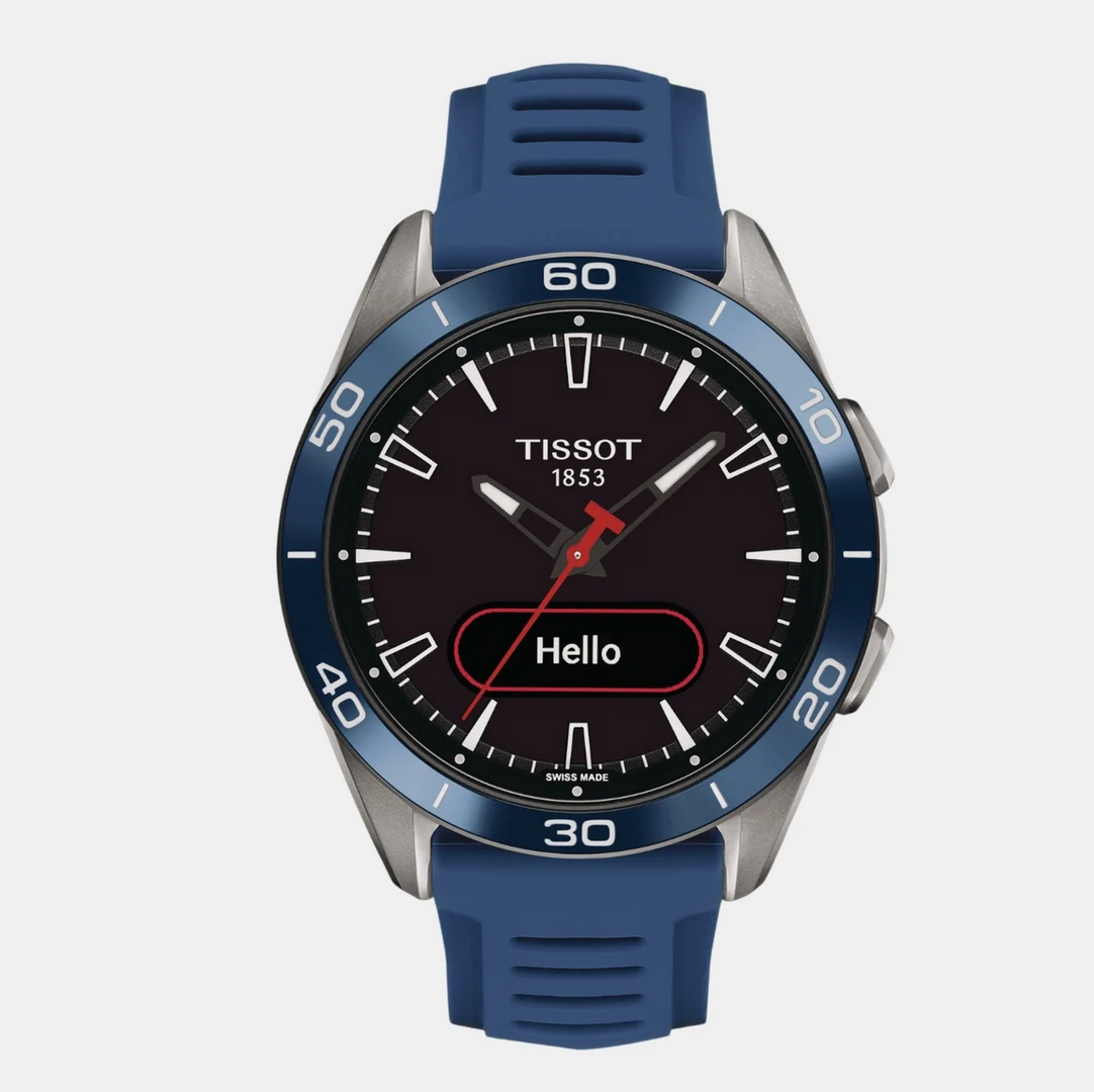 T-Touch Connect Sport Men Quartz Solar Blue Dial Analog Silicone Watch T1534204705101