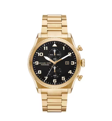 Panorama 44 mm Black Dial Stainless Steel Chronograph Watch for Men