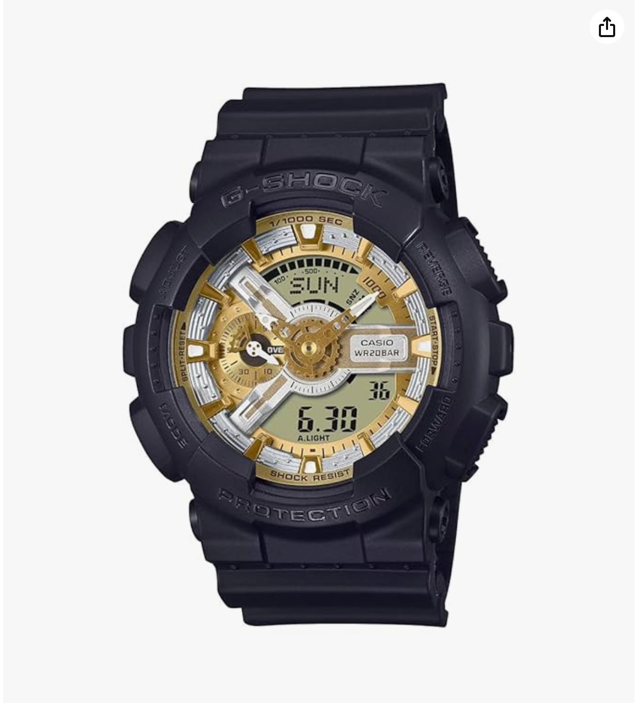 G-SHOCK Gold Dial Black Resin Strap Analog-Digital Watch - For Men -GA-110CD-1A9DR