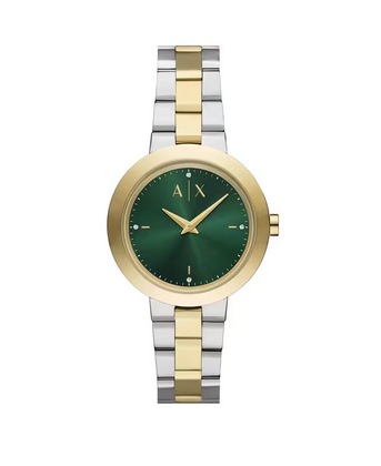 Armani Exchange 36 mm Green Dial Stainless Steel Analogue Watch for Women