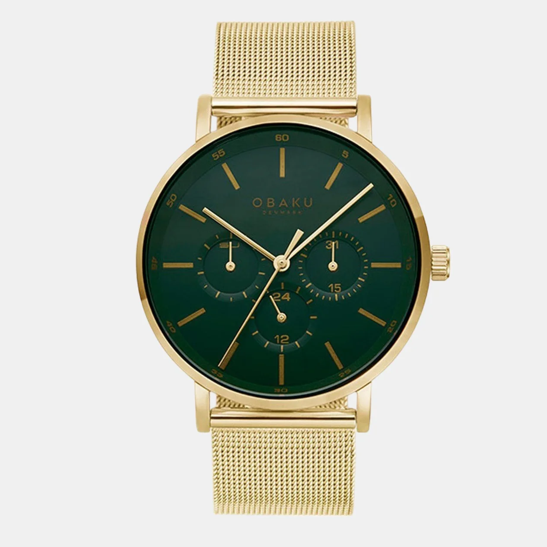 Ege Basil Men Quartz Green Dial Analog Stainless Steel Watch V246GMGEMG