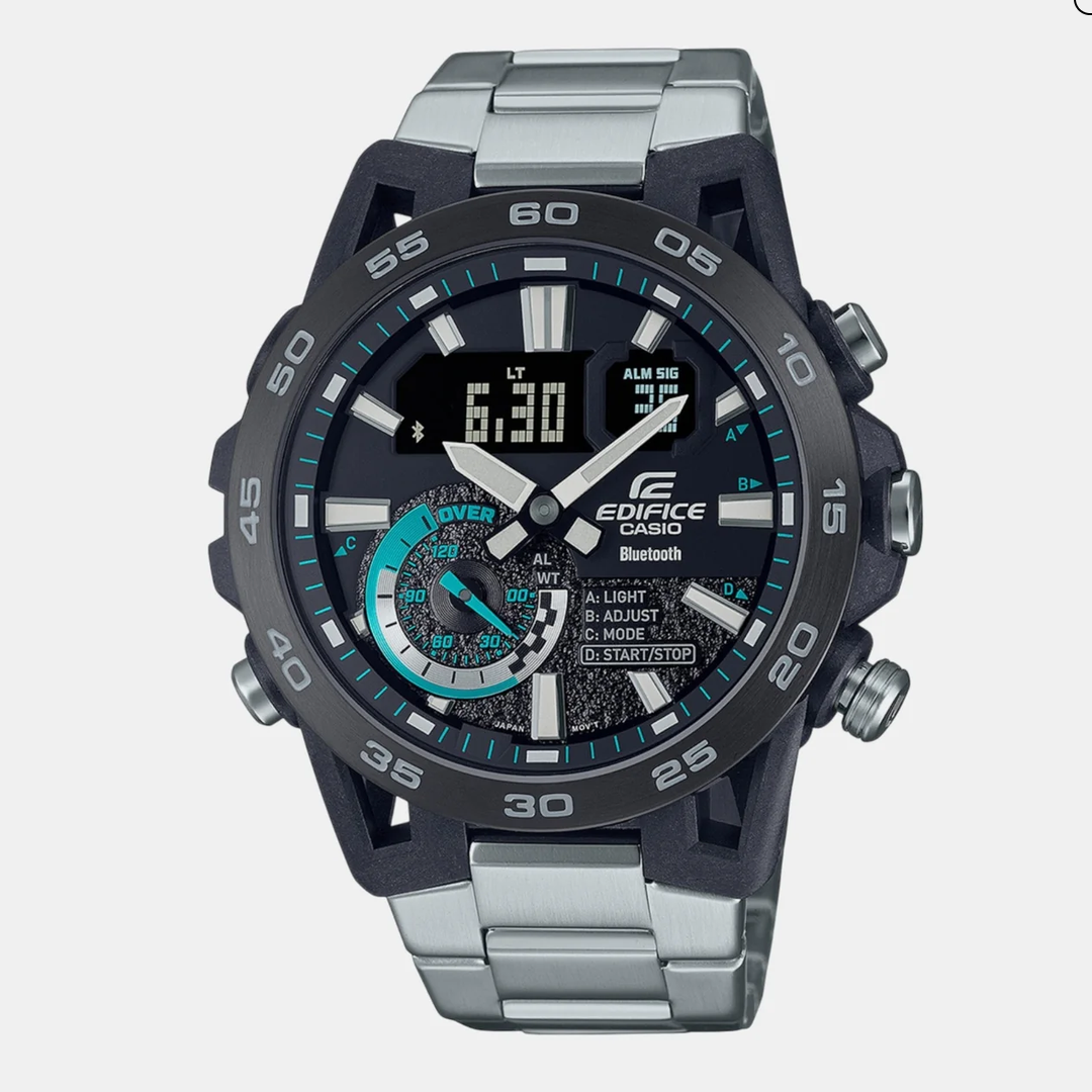 Edifice Men Quartz Black Dial Analog-Digital Stainless Steel Watch ED575