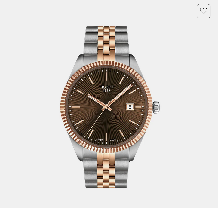 Ballade Men Quartz Brown Dial Analog Stainless Steel Watch T1564102229101