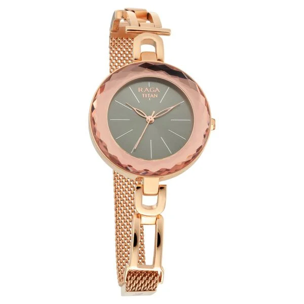 Titan Quartz Analog Black Dial Watch for Women