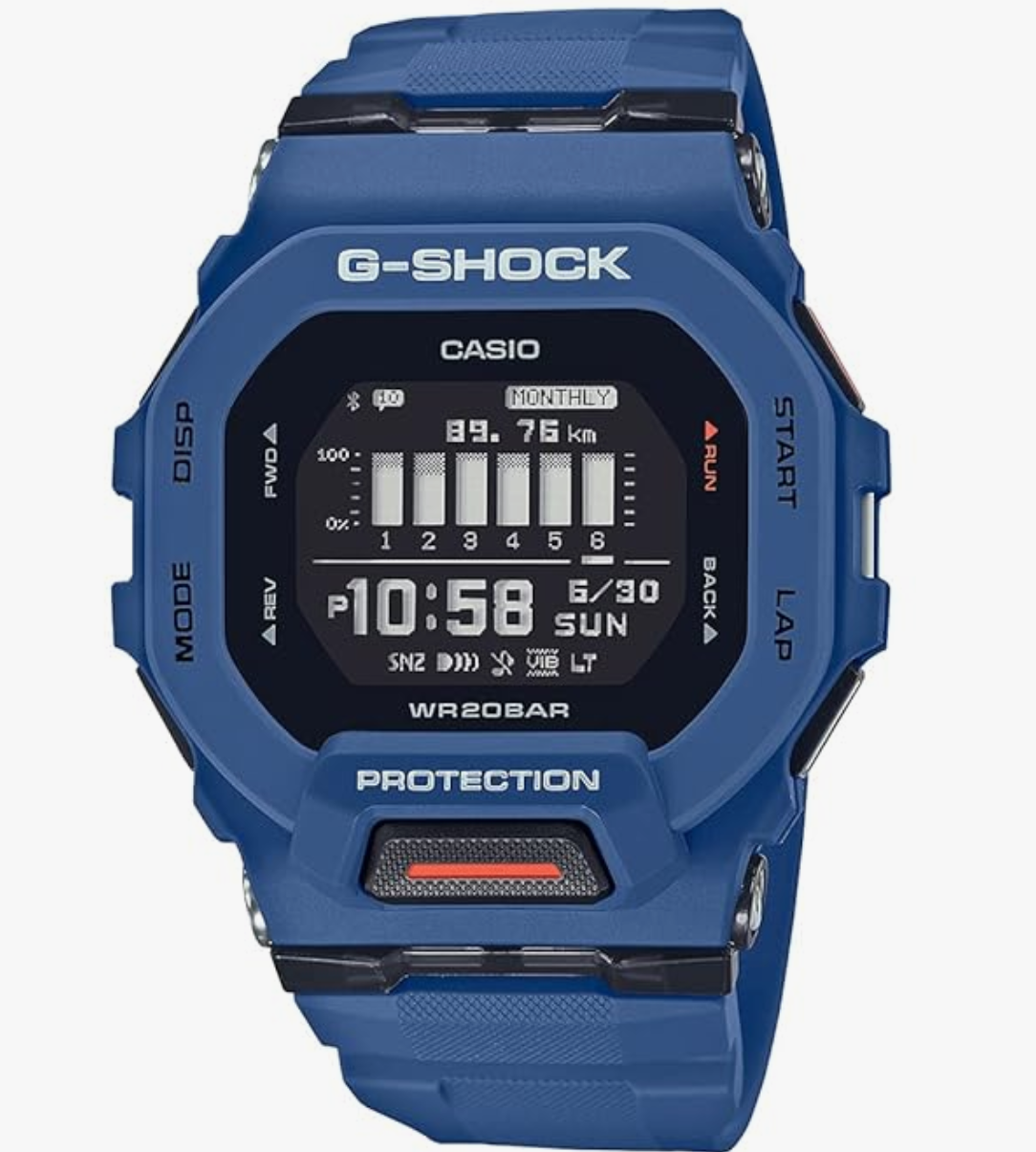 Casio G-Shock GBD-200-2DR Digital Dial Blue Resin Strap Men's Watch Bluetooth Workout Tracking G1147