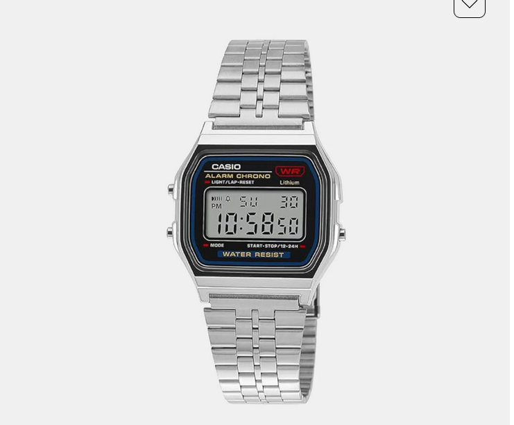 Vintage Unisex Quartz Black Dial Digital Stainless Steel Watch D339