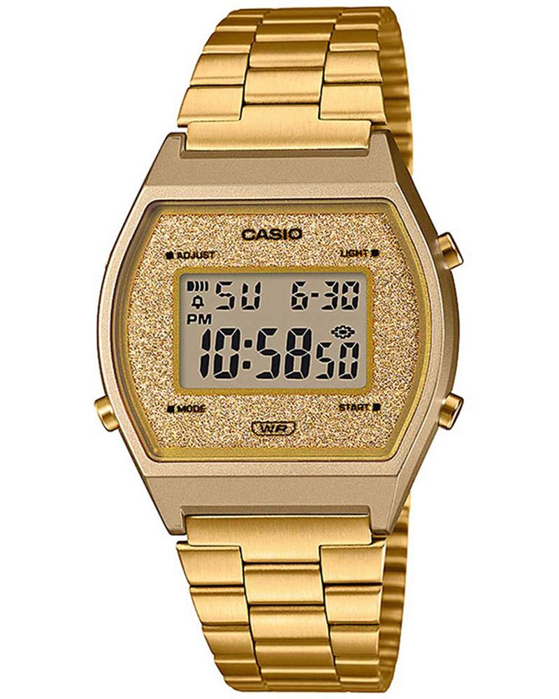 Casio Unisex Vintage Gold Digital Dial Gold Stainless Steel Band  B640WGG-9DF
