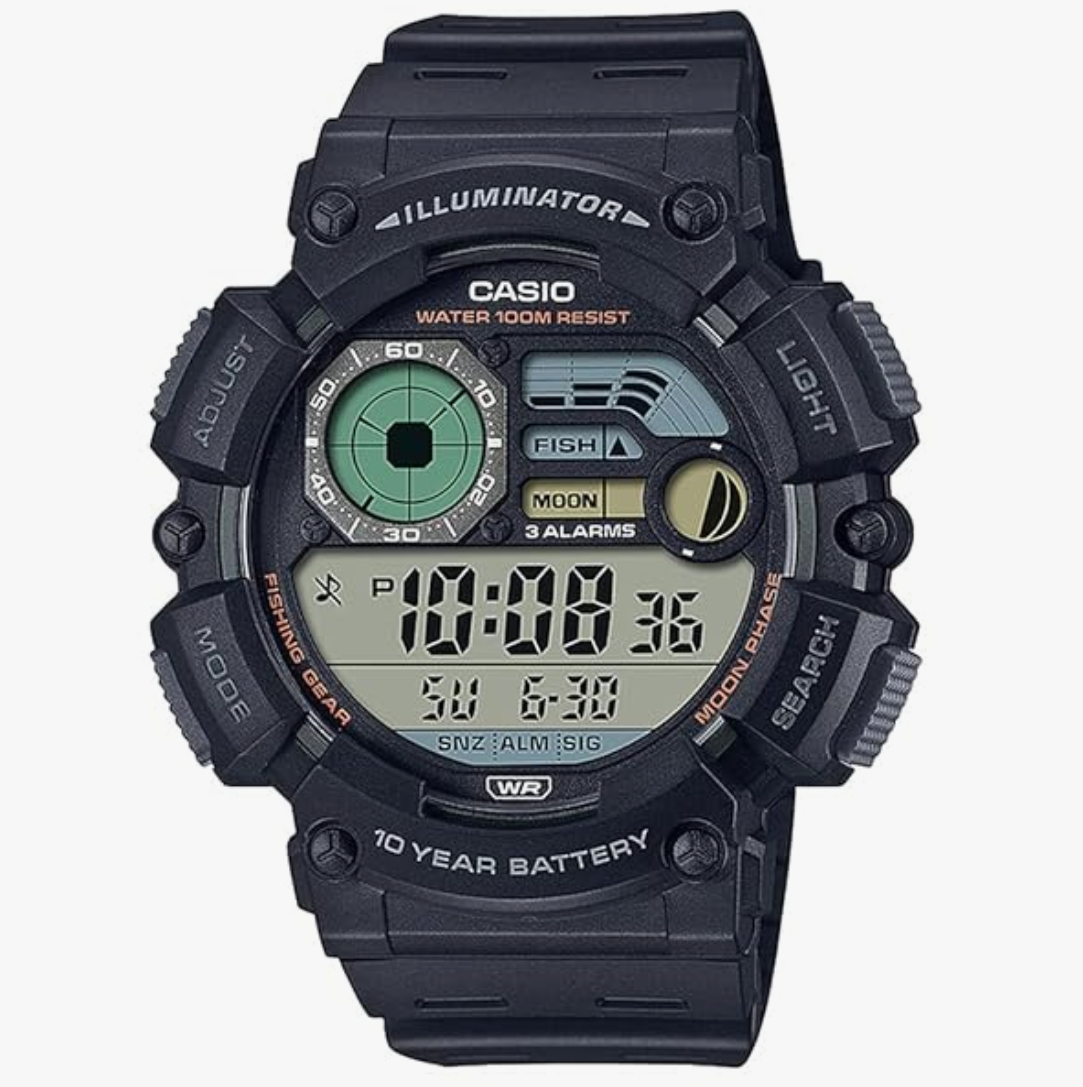 Casio Resin Digital Black Dial Unisex Watch-Ws-1500H-1Avdf, Black Band