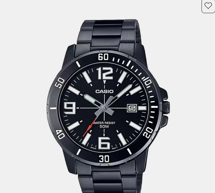 Enticer Men Quartz Black Dial Analog Stainless Steel Watch A1979