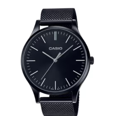 Vintage Women Quartz Black Dial Analog Stainless Steel Watch LTP-E140B-1AEF