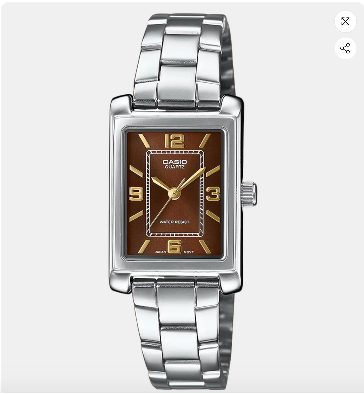 Enticer Women Quartz Brown Dial Analog Stainless Steel Watch LTP-1234DD-5ADF