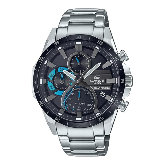Edifice Men Quartz Black Dial Chronograph Stainless Steel Watch EQS-940DB-1BVUDF