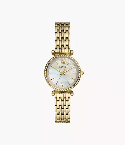 Fossil Carlie Mini Three-Hand Gold-Tone Stainless-Steel Watch