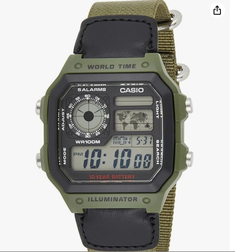 Casio Youth Series Digital Grey Dial Men's Watch - AE-1200WHB-3BVDF(D101)