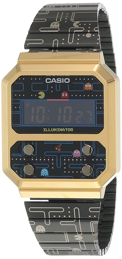 Vintage Black Digital Dial Black Stainless Steel Band A100WEPC-1BDR