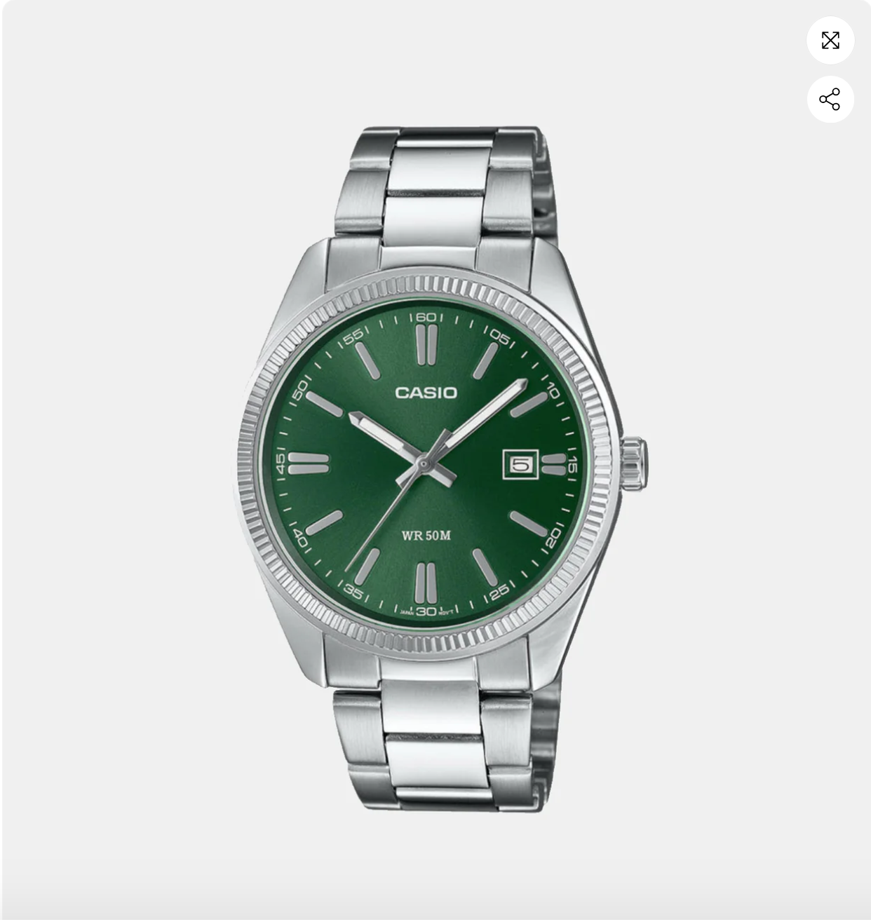 Enticer Men Quartz Green Dial Analog Stainless Steel Watch MTP-1302PD-3AVEF