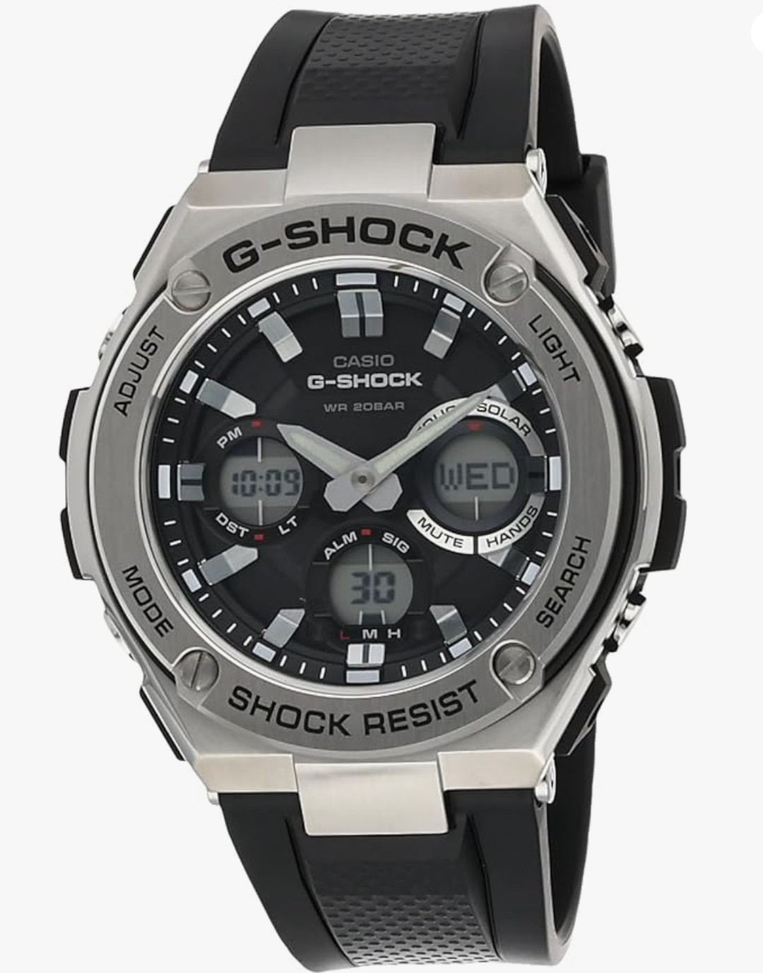 Casio G-Shock GST-S110-1ADR Analog-Digital Black Dial Men Watch Black Resin Strap (G609)
