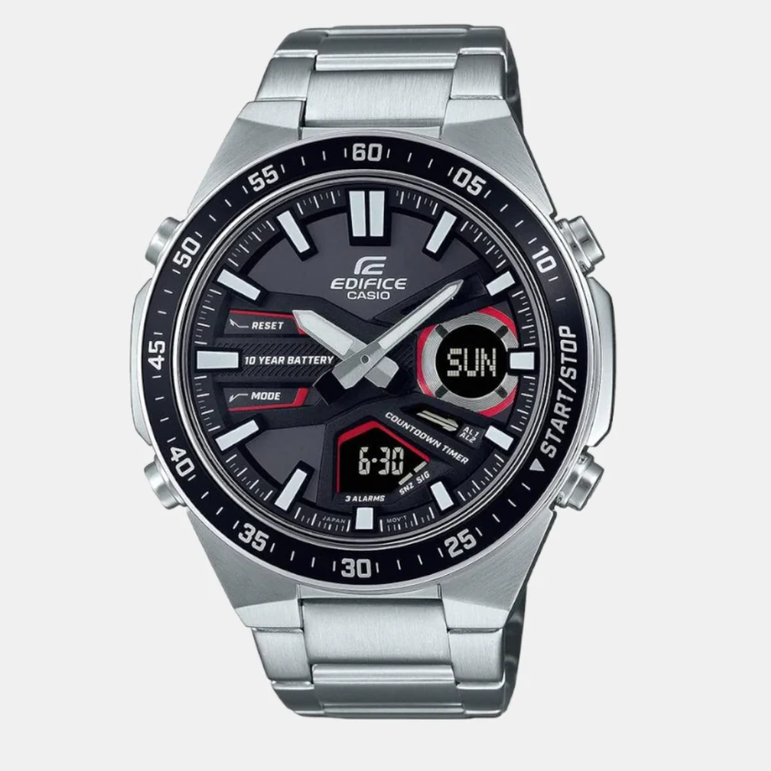 Edifice Men Quartz Black Dial Chronograph Stainless Steel Watch ED551