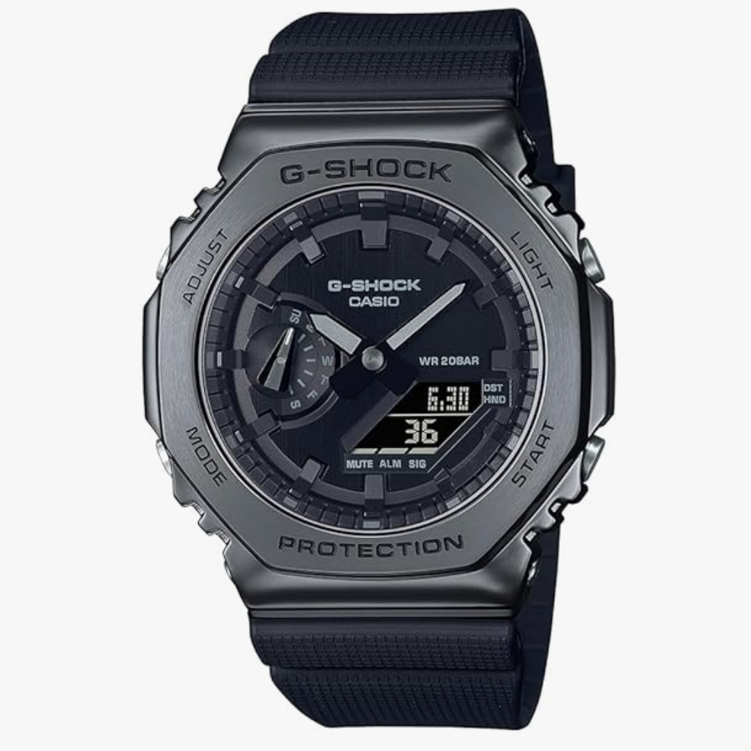 Casio G-Shock GM-2100BB-1ADR Black IP Analog-Digital Dial Resin Strap Men's Watch Shock and 200M Water Resistant G1371