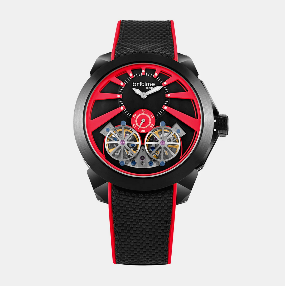 Vortex Men Automatic Red Dial Analog Silicone Watch 257-P11206