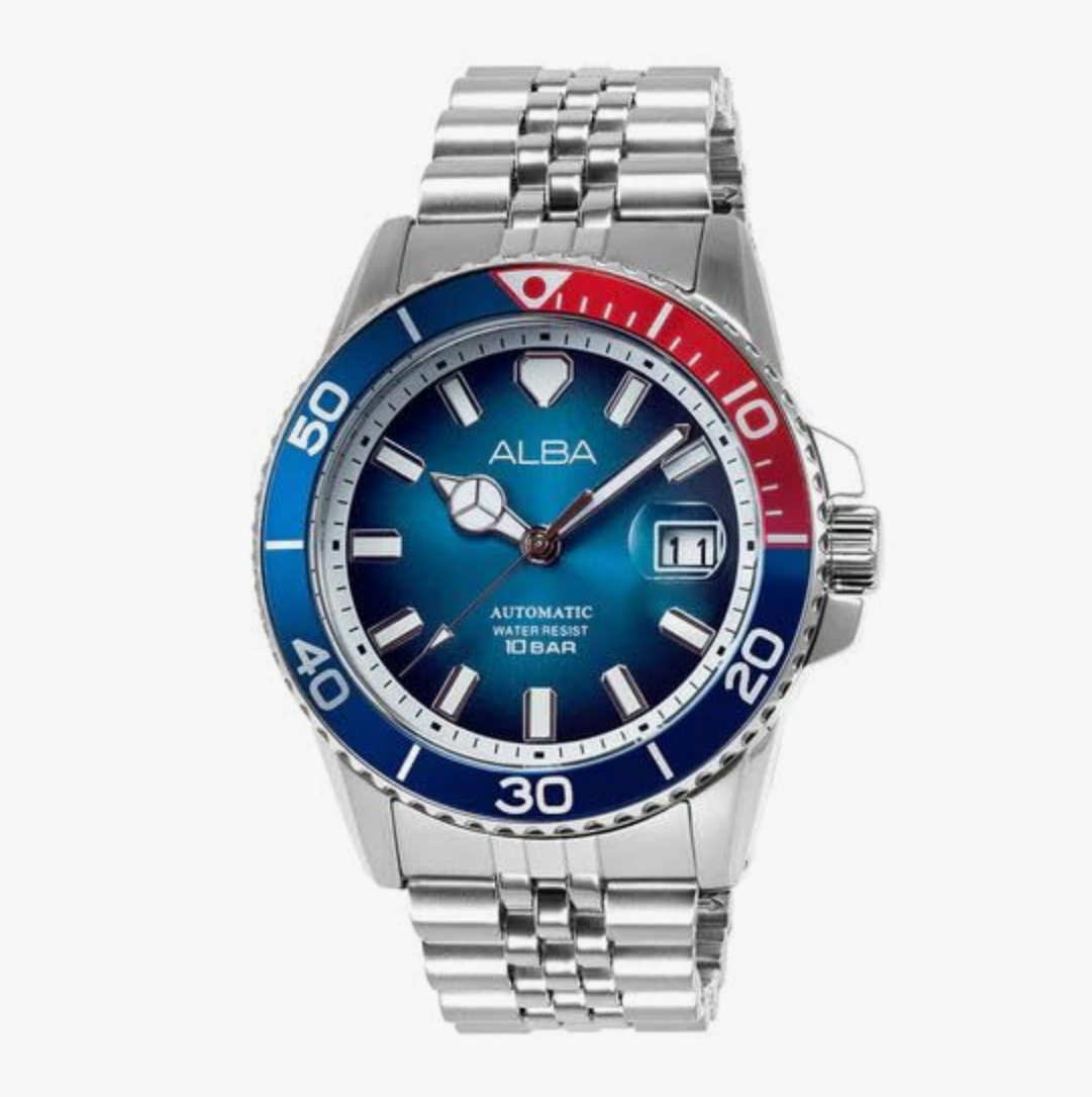 Alba Blue Dial Automatic Watch AU4051X1, Men's Sporty Timepiece