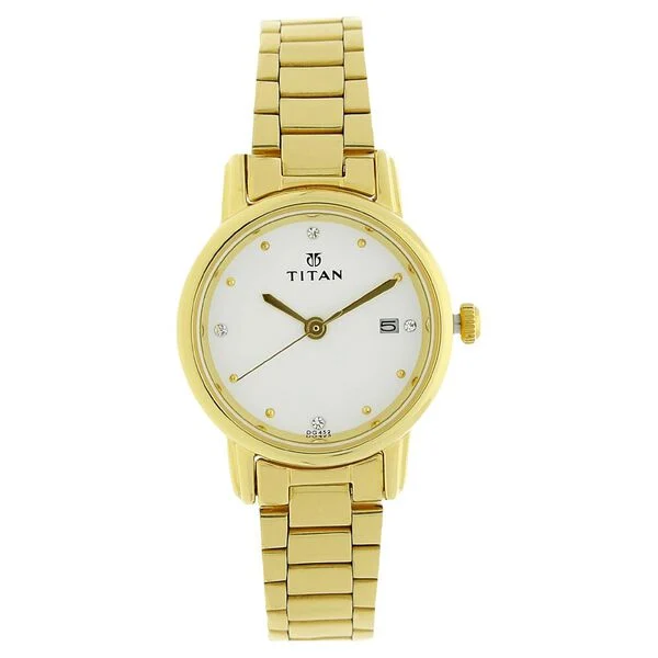 Titan Karishma White Dial Women Watch With Stainless Steel Strap