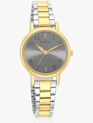 Titan Karishma Grey Dial Analog Leather Strap watch for WoMen