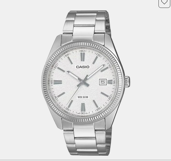 Enticer Men Quartz White Dial Analog Stainless Steel Watch MTP-1302DA-7AV