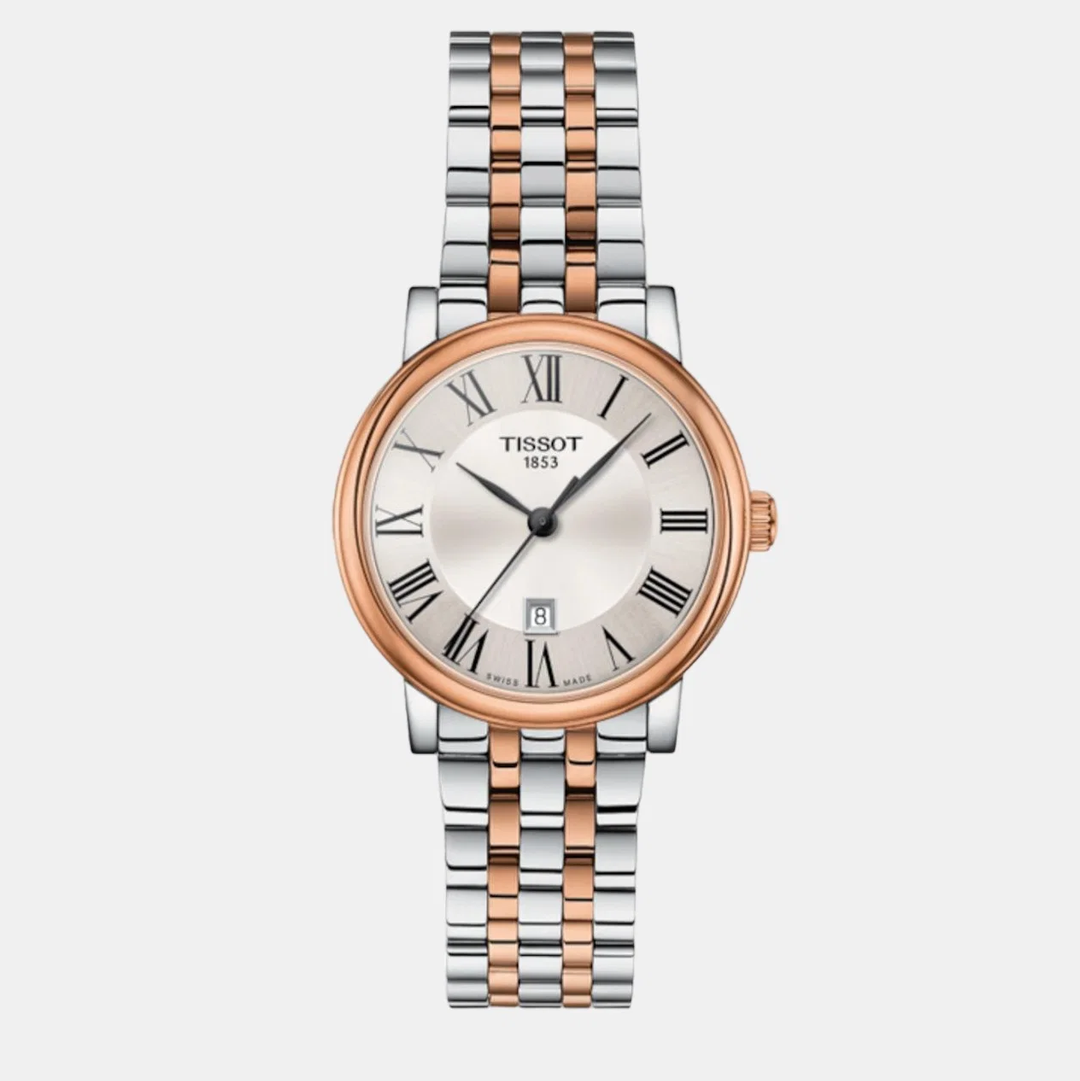 Carson Women Quartz Silver Dial Analog Stainless Steel Watch T1222102203301