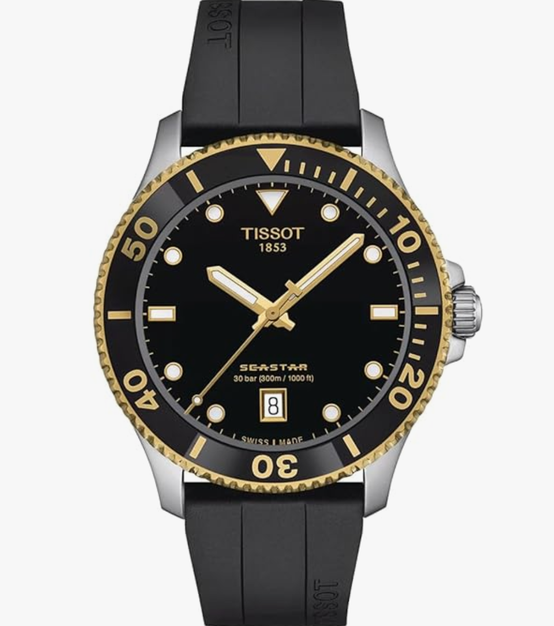 Seastar 1000 Men Quartz Black Dial Analog Silicone Watch T1204102705100