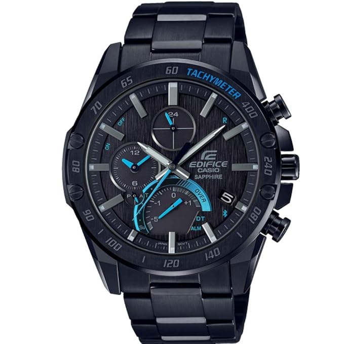 Casio Edifice Bluetooth Connect Analog Black Dial Men's Watch-EQB-1000XDC-1ADR