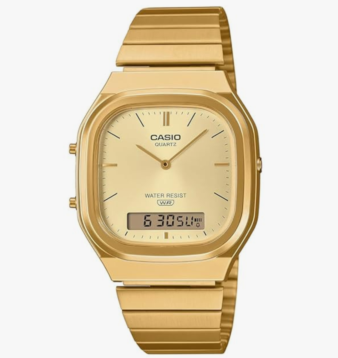 Casio Vintage AQ-240EG-9ADF Analog-Digital Gold Dial Unisex