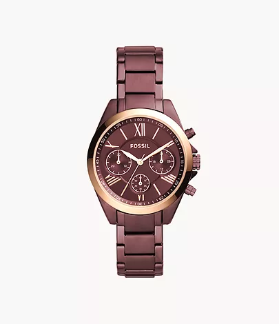 Fossil Modern Courier Midsize Chronograph Wine Stainless Steel Watch