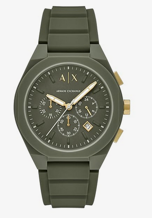 Armani Exchange Green Quartz Silicone Watch