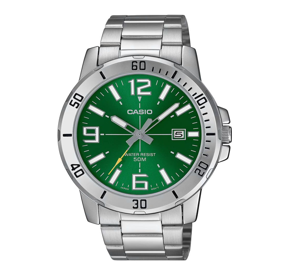 Casio Enticer Men MTP-VD01D-3BVUDF Analog Green Dial Men