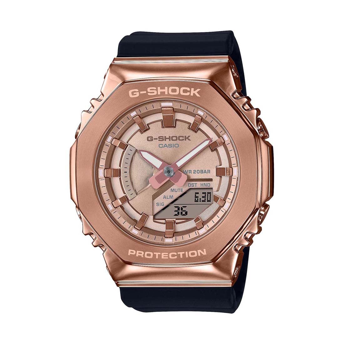 G-Shock GM-S2100PG-1A4DR Rose Gold Analog-Digital Dial Black Resin Strap Women's Watch Shock