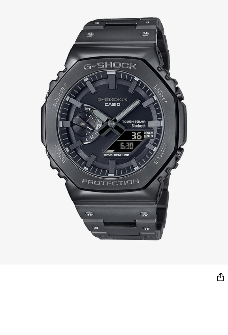Casio G-Shock GM-B2100BD-1ADR Black IP Black Analog-Digital Dial Black IP Stainless Steel Solid Band Men's Watch Tough Solar Bluetooth G1271